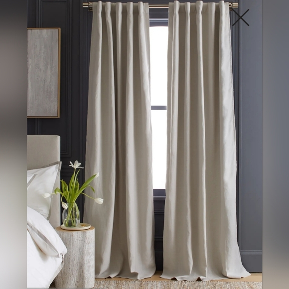 NWT! Quince 100% Linen Cream Blackout Curtains 48